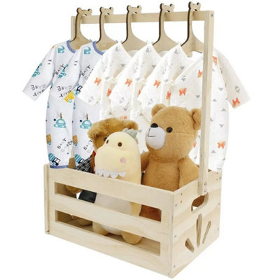 Wooden Baby Storage Crate Hamper With Handle Storage Basket For New Parents from B&Q
