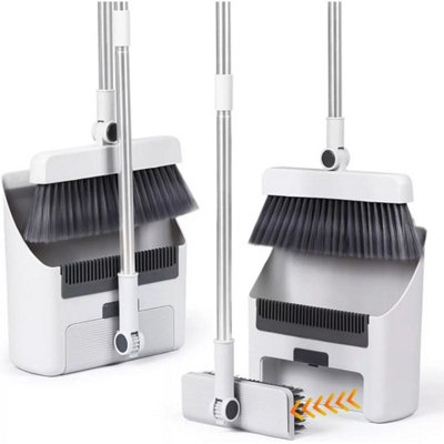 3-In-1 Long Handle Broom & Dustpan Combo Sweeping Set from B&Q