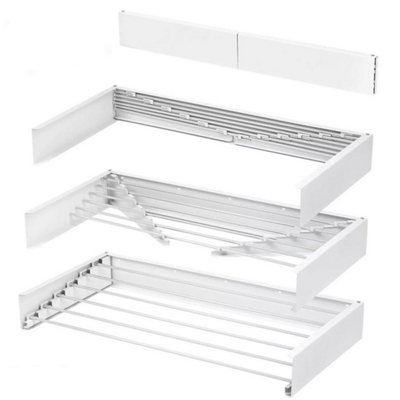 80Cm Wall Mount Folding Extendable Towel & Clothes Airer Dryer from B&Q