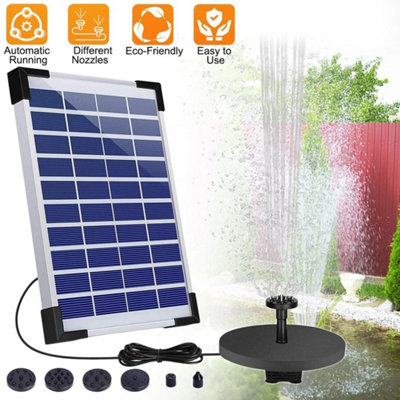  - Solar Powered Water Pump Solar Fountain Pump Birdbath Pond Water Pump 6 Nozzles