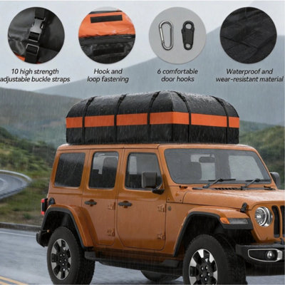  - 600L Storage Car Roof Bag Large Luggage Rack Rooftop Cargo Carrier Waterproof