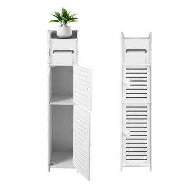 3 Tier Slim Freestanding Bathroom Tall Cabinet Toilet Roll Storage from B&Q