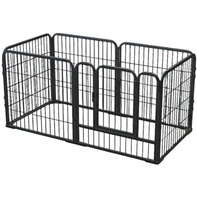 Black Foldable Metal Dog Playpen Puppy Exercise Pen Pet Fence from B&Q