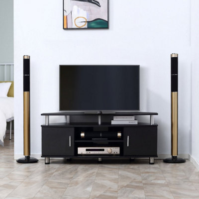 Black Tv Stand Cabinet With Storage Shelves Cupboard Entertainment Center  Aosom Uk from B&Q