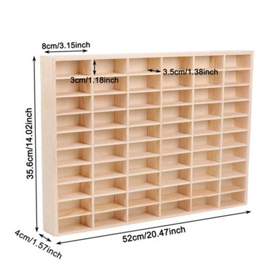  - 52 35.6 4Cm 60 Grids Wooden Toy Car Display Case For 1/64 Car Model Matchbox Model Diecast