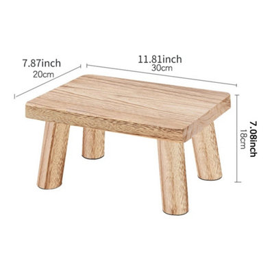  - Light Baked Color Wooden Step Stool Low Stool Small Bench