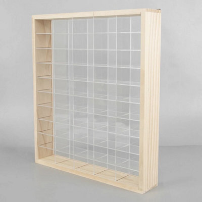  - 50 Grids Acrylic Display Case For 1/64 Car Model Diecast Car Matchbox Showcase