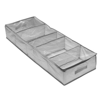 Underbed Storage Bag With 5 Compartments Wardrobe Clothes Bedding Organiser Grey from B&Q