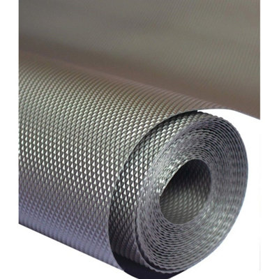  - Bulk Roll Waterproof Drawer Shelf Liner Mat 45Cm X 500Cm Flexible Grey Colour