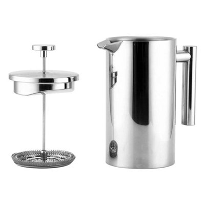 1000Ml French Cafetiere Press Coffee Maker Stainless Steel Handy For Office from B&Q
