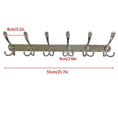  - 18 Hooks Wall Mounted Coat Rack Clothes Hanging Door Hanger Robe Holder Rail