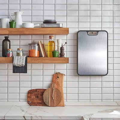 Stainless Cutting Board Double-Sided Titanium Cutting Boards For Kitchen Camping from B&Q