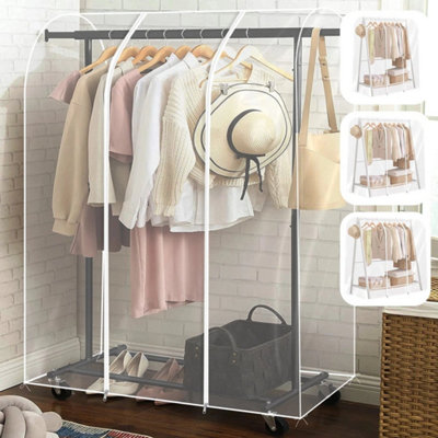(5Ftx5Ft)150X50X150Cm   Garment Rack Cover Clear Clothing Rack Cover from B&Q