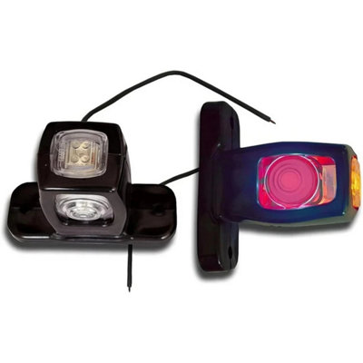 B&Q 2X Led Side Marker Lights Stalk Outline Lamp Indicator Trailer Truck 12/24V