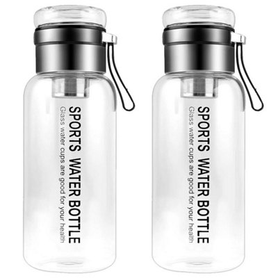  - Glass Water Bottle 1L Glass Drink Bottle Drink Flask Home Sport Drinking Bottles