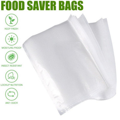 20X30Cm 100Pcs Vacuum Sealer Food Saver Bags Storage Textured Pouches Seal Embossed Vac from B&Q
