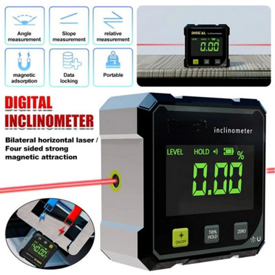Magnetic Digital Angle Gauge Finder With Laser Inclinometer Level Meter from B&Q