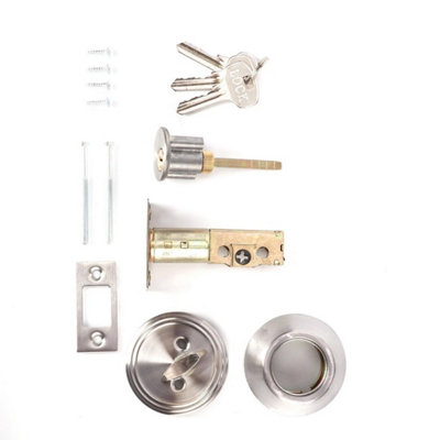 Single Cylinder Deadbolt Dead Bolt Door Lock For 30-50mm Doors With 3 Keys from B&Q
