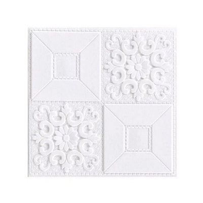 White 20Pc Self-Adhesive 3D Tile Brick Wall Sticker Wallpaper Foam Panel Waterproof from B&Q