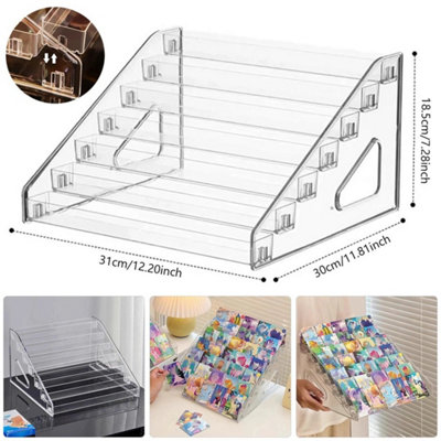  - 7-Tier Clear Plastic Collector Card Display Stand Rack Shelf For Trading Cards