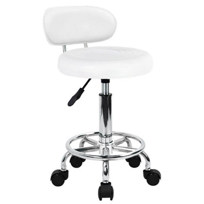 White Color With Back Adjustable Gas Chairs Stools Swivel Breakfast Adjustable Height Stool Kitchen from B&Q