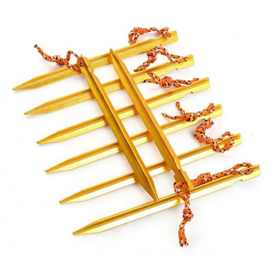  - Pack Of 24 Aluminium Alloy Tent Pegs 18Cm Lightweight Nail Stakes