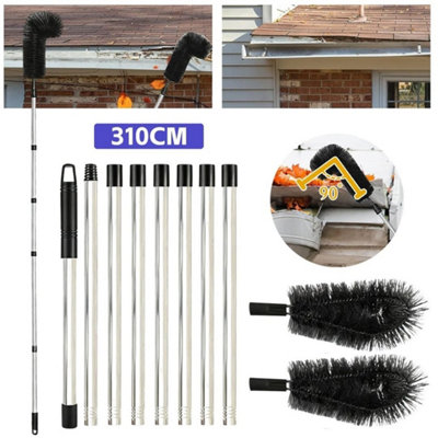 Gutter Cleaning Tool Roof Gutter Cleaner With Telescopic Extendable Pole Brush