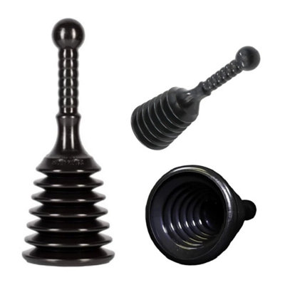  - Heavy Duty Sink Plunger Clear Unblock Unclog Drains Sinks Toilets Showers Waste