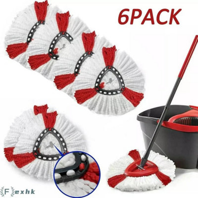  - 6Pcs Replacement For Vileda Mop Heads Refill Turbo Microfibre Spin Mop Easy Wring