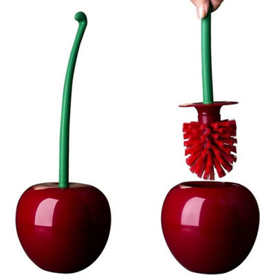 Toilet Brush And Holder Set Standing Wc Bathroom Cleaning Brush Cherry Shaped from B&Q