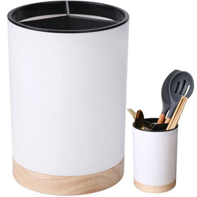 White Kitchen Utensil Cutlery Holder Storage Caddy Organiser Chopstick & Spoon Drainer from B&Q