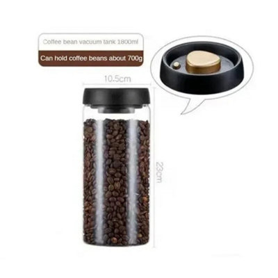 900Ml Coffee Beans Vacuum Sealed Tank Glass Moisture-Proof Food Storage Container Jar from B&Q