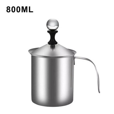 800Ml 304 Stainless Steel Manual Milk Frother Double Mesh Coffee Cappuccino Foamer Creamer