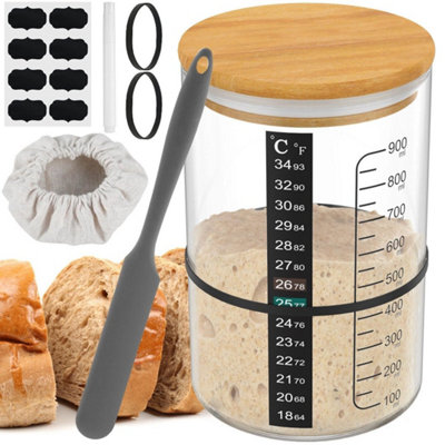 9Pcs Sourdough Starter Jar Kit 900Ml Large Capacity Sourdough Starter from B&Q