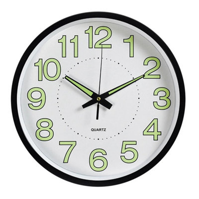  - Wall Clock For Living Room 12" Luminous Silent Glow In The Dark Analogue Clock