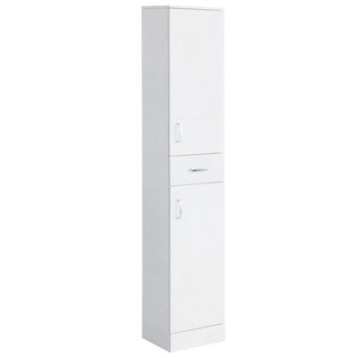  - Bathroom Cabinet Cupboard Tall Floor Tallboy Freestanding 2 Door Storage