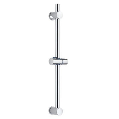 Modern Riser Shower Rail Adjustable Chrome Hose Soap Dish Holder Pole