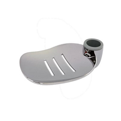 Soap Dish For 25mm Shower Riser Rail Adjustable Height Chrome Palm Tray from B&Q