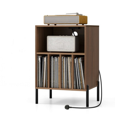  - Vinyl Record Player Stand Turntable Stand W Charging Station
