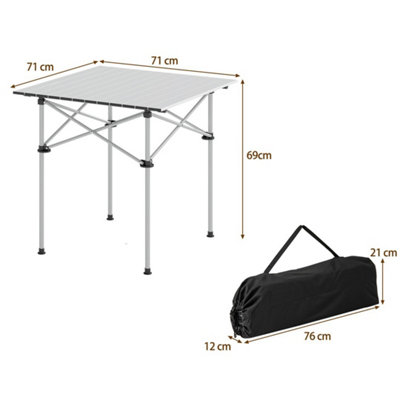 - Folding Roll-Up Camping Table Outdoor Lightweight Aluminium Table