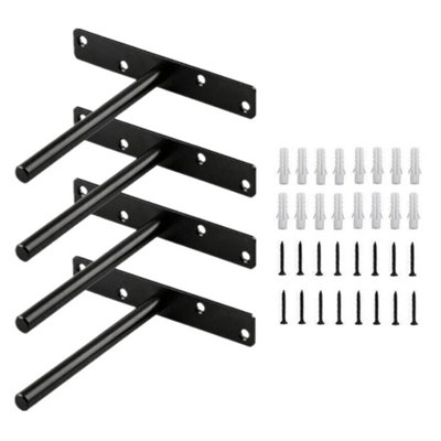  - 4X Heavy Duty Floating Shelf Brackets Hidden Support For Concealed Wood Shelves