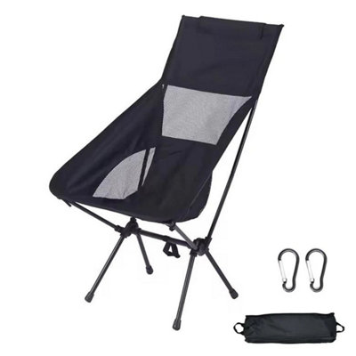  - A Black Folding Camping Chair Lightweight Folding Chair Camping Compact Portable Lightweight Fishing Chairs