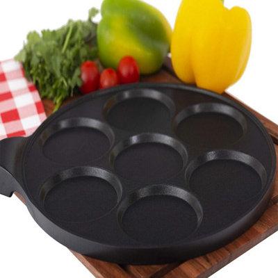 7 Hole Non Stick Frying Pan Egg Pancake Burger Breakfast Maker from B&Q