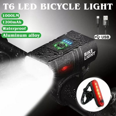 Usb Rechargeable Led Bike Lights Front & Rear Mountain Bicycle Torch from B&Q