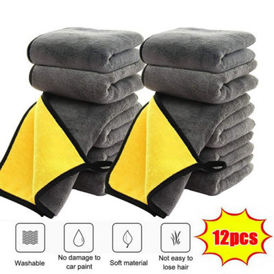 12 Pack Super Absorbent Microfibre Car Towels Wash Dry Polish from B&Q