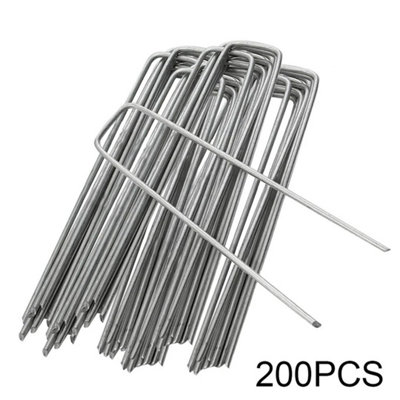 200Pcs Garden Netting Pegs Stakes Turf Staples Securing Lawn U Shaped Nail Pins from B&Q