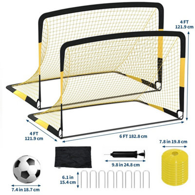 Soccer Goal Set Pop-Up Football Nets Training Ball Pump Cones from B&Q