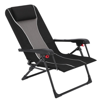 Folding Chaise Lounger Chair,camping Recliner Adjustable Backrest from B&Q