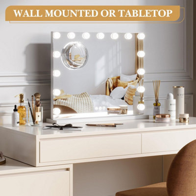 Vanity Makeup Mirror 15 Bulbs 3 Color Modes Wall Or Tabletop 23X18In from B&Q