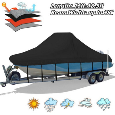 Console Boat Cover Waterproof  Marine Trailerable Resistant 6-18.5Ft from B&Q